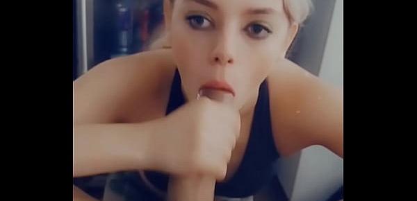  Gagging sloppy Morning Head on BBC from Gorgeous Petite Blonde Teen
